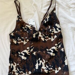 Urban Outfitters BDG Brown and Black Fitted Camisole